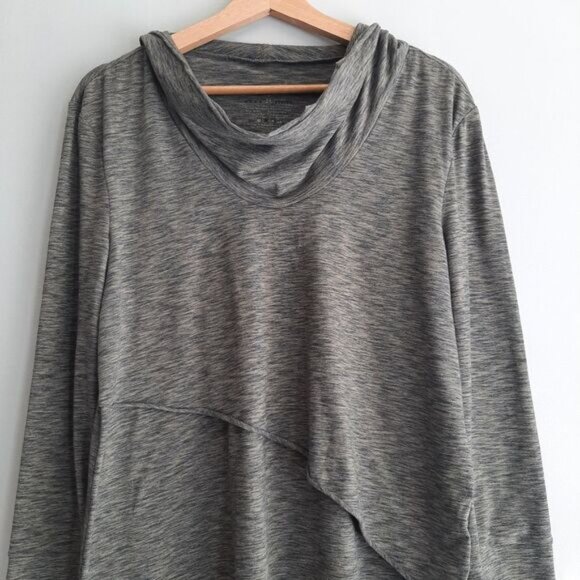 NEON BUDDHA Relaxed Fit Asymmetric Hem Sweatshirt Mockneck Melange Grey Sz S - Picture 2 of 12